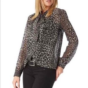 Michael Kors Silk Tie Scarf Blouse